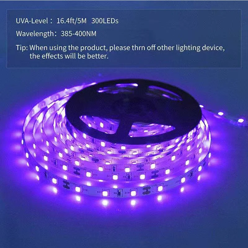 REAL UV Ultraviolet Strip Light Tape Light SMD 5050 3528 LED Blacklight 1m 5m DC 