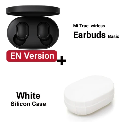EN add White Case Inlock Xiaomi Redmi Airdots Xiaomi Беспроводные Наушники управление голосом Bluetooth 5,0 контроль шумоподавления - Цвет: EN add White Case