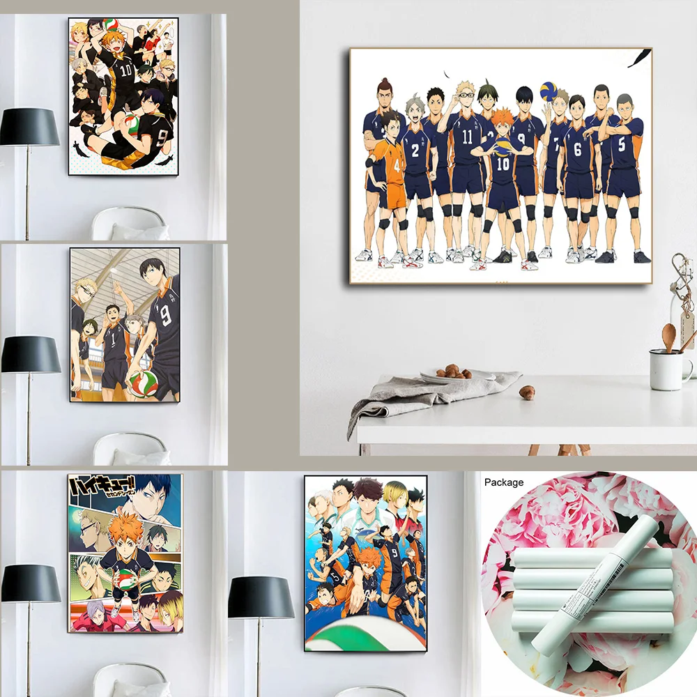 Аниме постер волейбольный мальчик холст картина Haikyuu японский мультфильм