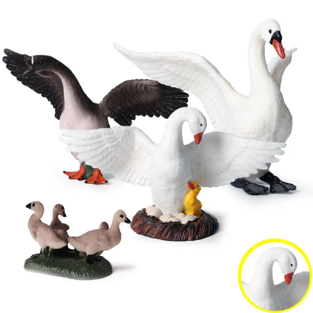 

Realistic Chicken Duck Swan Wild Animal PVC Model Figurine Desk Decor Kids Toy