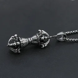 Pendentif bouddhisme rétro Portable, collier d'auto défense, chaîne en acier inoxydable, outils EDC pour l'extérieur 