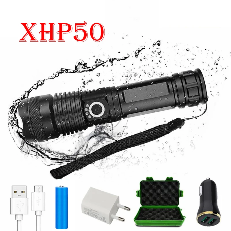Z20 Dropshipping LED Flashlight XHP50 Powerful Tactical Flashlights High Lumens USB Rechargeable Waterproof Zoomable 18650 Torch