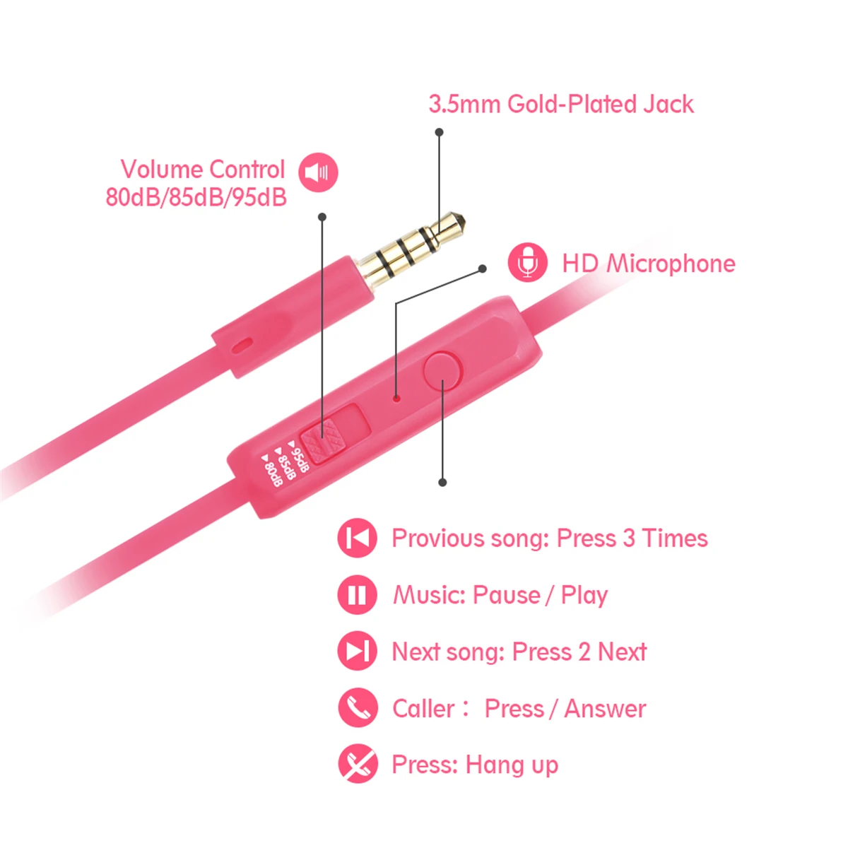 Professional Kids Headset Girls Headphones with Microphone for Music MP3/4 PC Smartphone Earphones Kids Birthday Christmas Gifts