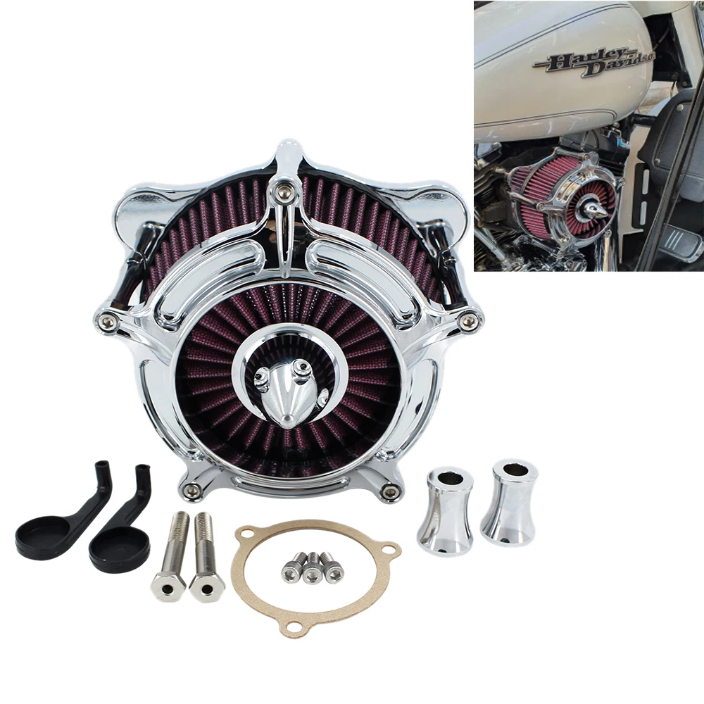 Хромовый воздушный фильтр Система воздухозаборника набор для Harley Touring Road King Electra