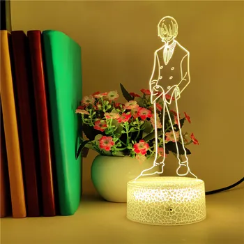 

Clock Base Japan Anime One Piece Vinsmoke Sanji 3D LED Illusion Night Light 7 Colors Desk Lamp Bedroom Decor Birthday Kids Toys