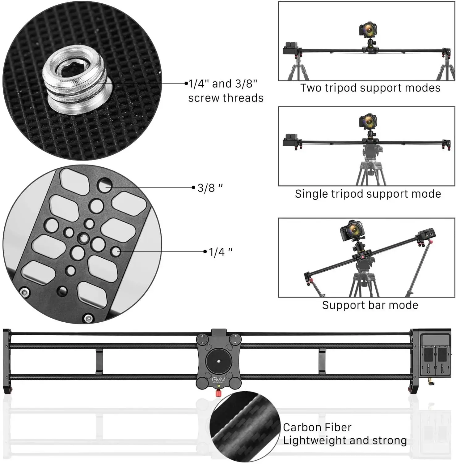 US $386.96 GVM Wireless Motorized Camera Slider Camera Electronic Video Slider Auto Loop Tracking System Shooting With Bluetooth Controller