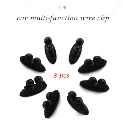 Автомобильный многофункциональный провод наушники-клипсы навигация зарядный кабель Органайзер пряжка черный 8 шт. крепкая вставка проволочная Пряжка для автомобиля