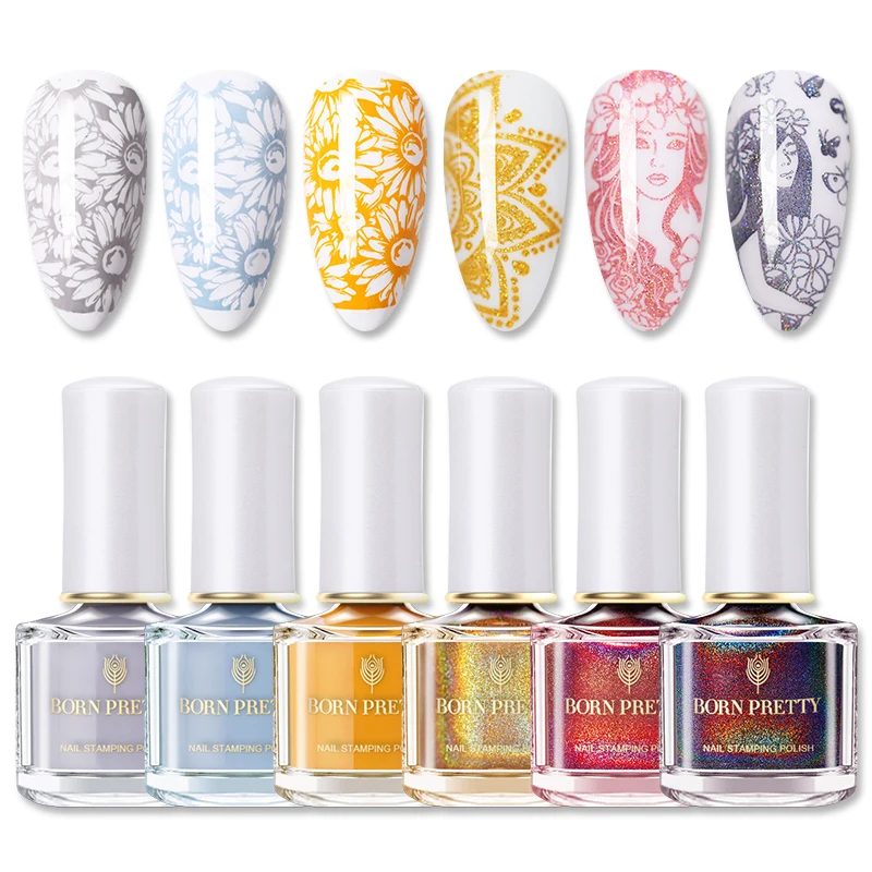 

BORN PRETTY Nail Stamping Polish For Stamping Plates 55 Colors White Red Nail Art Design Varnish DIY Image Print Nail Polish