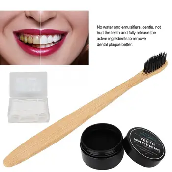 

Professional Tooth Whitening Kit 30g Dental Whitening Powder Activated Charcoal Teeth Cleaning Powder Toothbrush Floss Set
