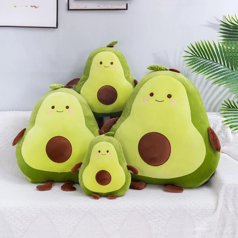 Lovely Avocado Plush Toys Large Size Avocado Dolls Plush Plant Cushions Cartoon Fruit Pillow for Kids Home Decor Ornaments Gifts