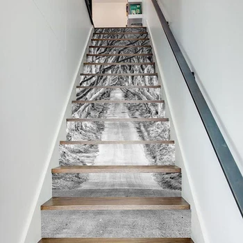 

Decals Mural 3D Step Stair Sticker Snow Tree Branch DIY Self Adhesive Waterproof Paper Poster For Print Art Picture Home Decor