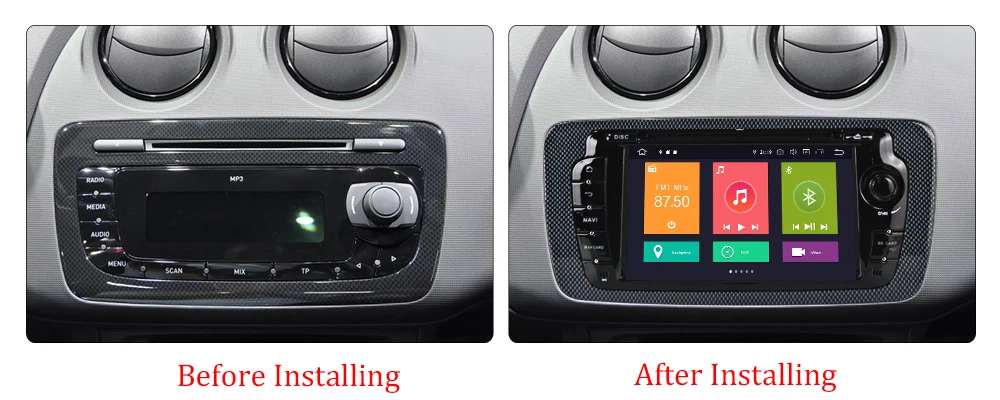Excellent RUNJEE Android 9.0 PX6 4GB 64GB Car DVD Multimedia player For Seat Ibiza 6j 2009-2013 GPS Navigation 2 din screen Autoradio 0
