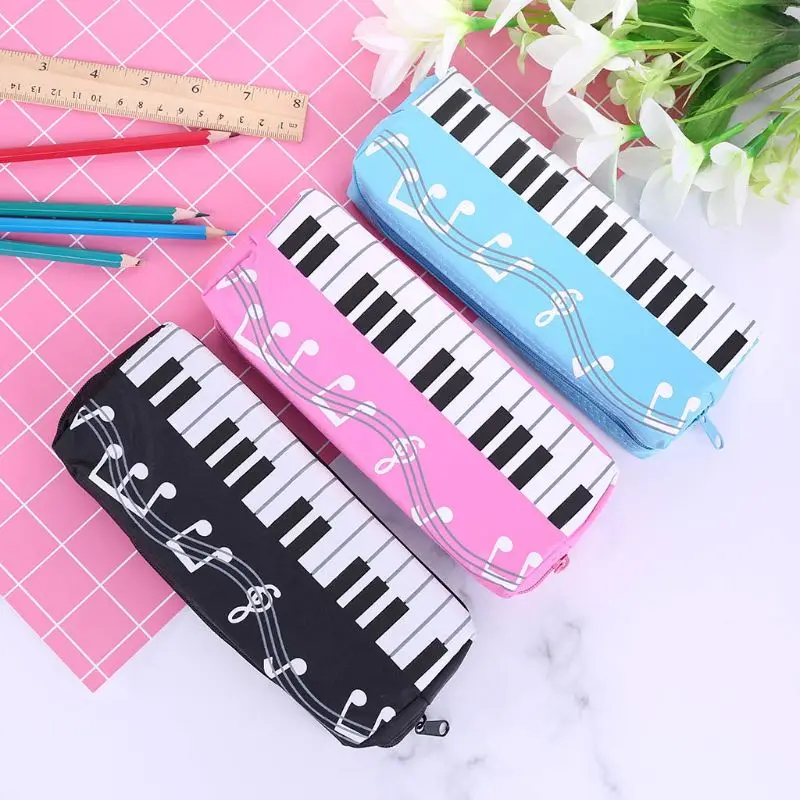 Estuche Para Lápices De Notas Musicales, Gran Capacidad, Bolsa De Maquillaje Para Oficina, Universidad, Color Blanco Y Negro | Compra Online En Yaxa