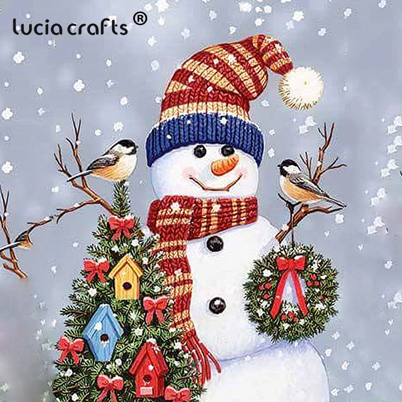 

1Set 30x40cm 5D Christmas Snowman Diamond Embroidery Kit Cross Stitch Diamond Mosaic DIY Home Decorative Round Resin Drill I0310