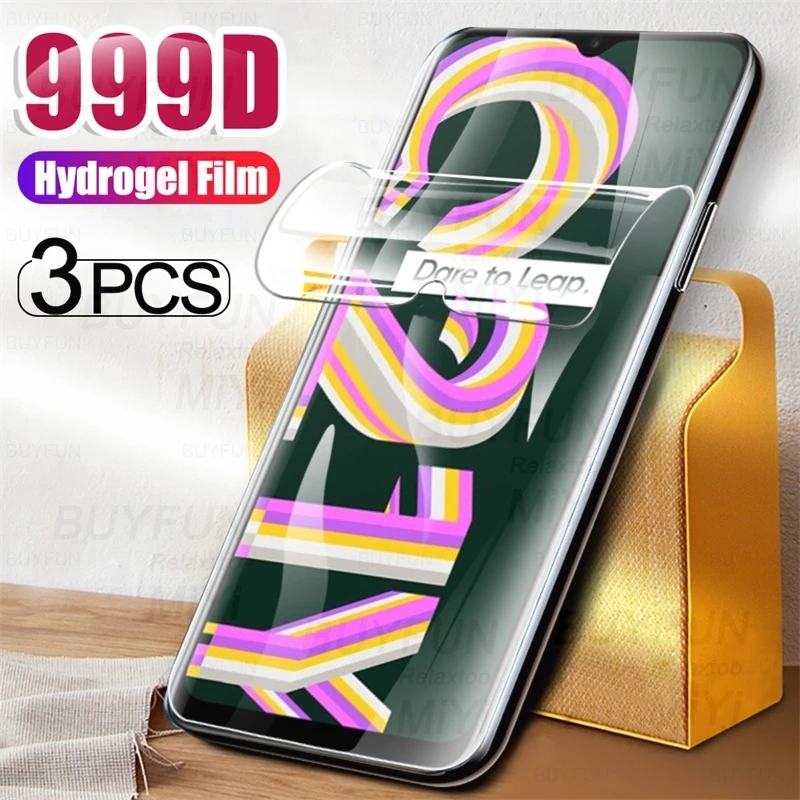 3PCS 999D Hydrogel Film For Realme C21Y Screen Protectors Film On Realmy Realmi Relme C21 Y C 21Y 2021 6.5'' Not Glass t mobile screen protector