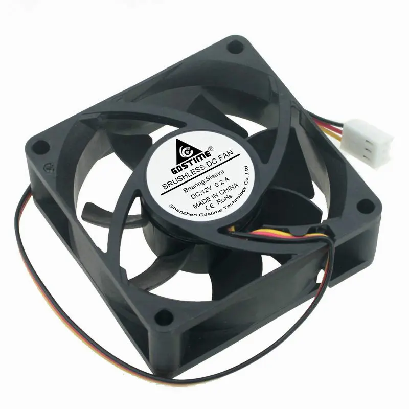 

20 штук в партии Gdstime DC 12V 3Pin 7 см 70 мм x 70 мм x 25 мм 7025S мотор компьютер Бесщеточный Охлаждающий вентилятор