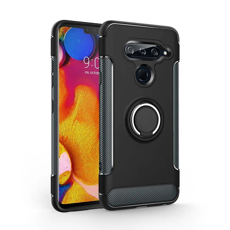 

Case For LG V40 Case Cover Armor Full Protection Ring Magnetism Holder Phone Back Shell sfor LG V50 ThinQ V30 Plus Coque Fundas