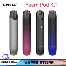 Uwell Yearn Pod Vape комплект 370 мАч встроенный аккумулятор 1,5 мл емкость электронная сигарета Ом картридж Vape Tank