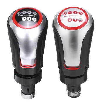 

6 Speed Car Gear Shift Knob Lever Shifter Gaitor Boot PU Leather Black/Silver For VW Golf MK5 MK6 MK7