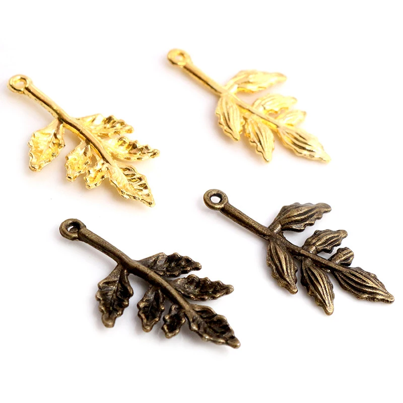 30x17mm 20pcs Antique Gold Bronze Plated Tree Leaf Handmade Charms Pendant:DIY for bracelet necklace | Украшения и аксессуары