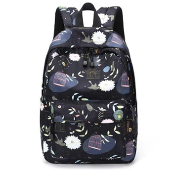 

3PCS / LOT Creative Bird Printing Student Schoolbag Backpack