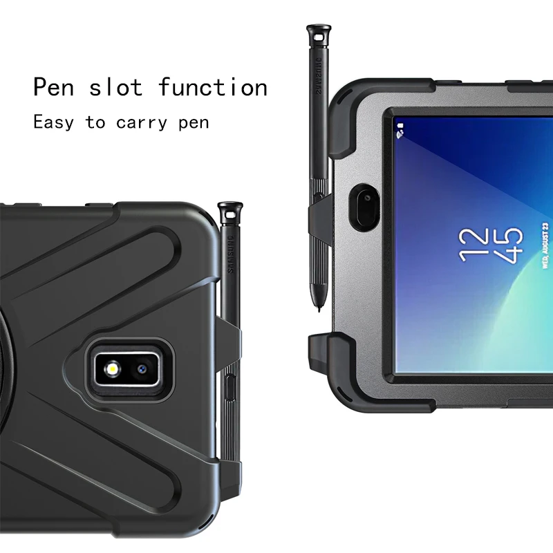 С подставка для ручки плечевой ремень чехол для Samsung Galaxy Tab Active2 SM-T395 SM-T390 противоударный Назад таблетка подставка крышка