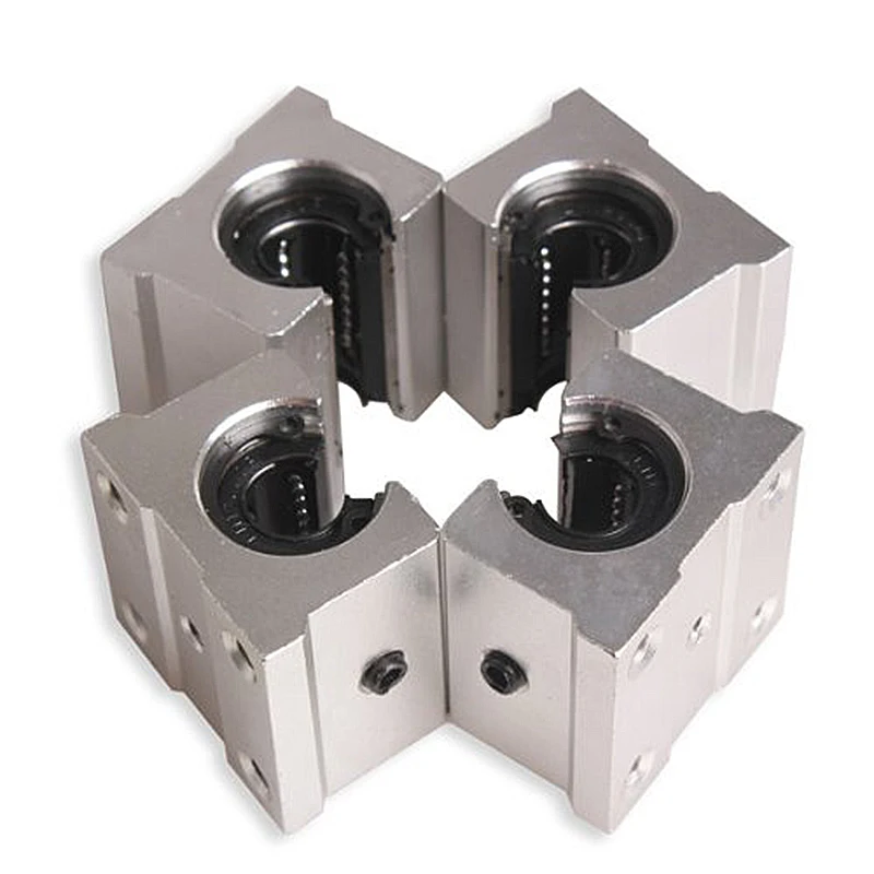 

4 x SBR12UU 12mm Aluminum Linear Motion Router Bearing block, silver