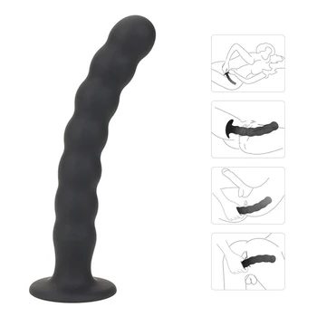 Anal Plug Prostate Massager Sex Products Vaginal Stimulator With Strong Sucker Silicone Bead Dildo Sex Toys for Man and Woman 6