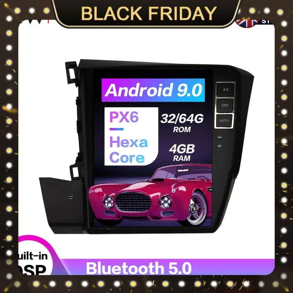

Android 9.0 4+64G Tesla Style Car GPS Navigation For Honda Civic 2012-2015 Auto Stereo Head Unit Multimedia Player Carplay NAVI