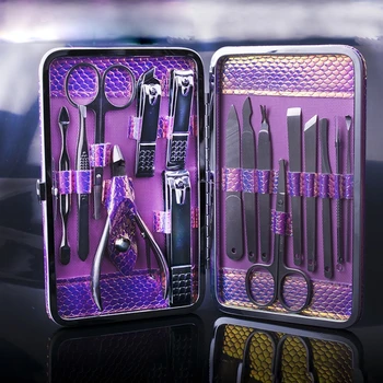 

Professional 16 Pcs Manicure Nail Clipper Set Household Stainless Steel Nail Clippers Manicure Tool Pedicure Nail Scissor