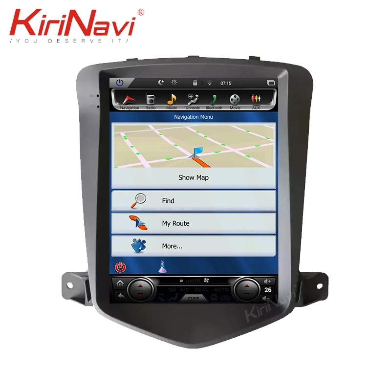 KiriNavi Telsa стиль вертикальный экран 10,4 ''Android 8,1 автомобильный dvd мультимедийный плеер для Chevrolet Cruze Авторадио gps навигация