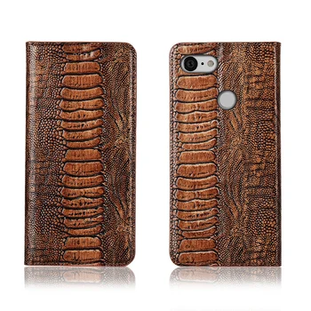 

Ostrich foot pattern genuine leahther phone bag for Google Pixel 3a XL phone case for Google Pixel 3a flip cover funda coque