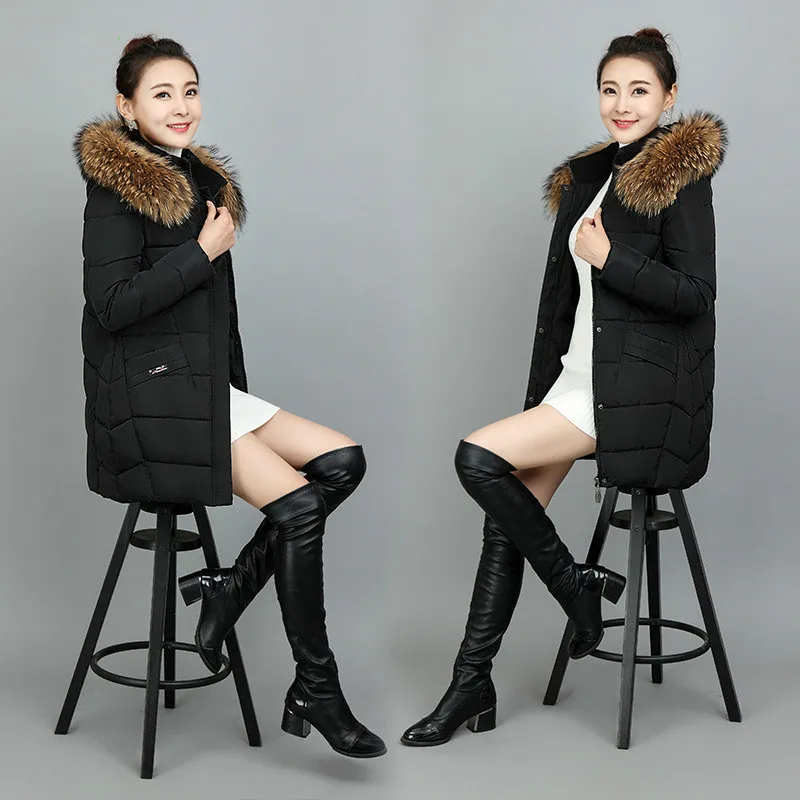 

2023 Winter Jacket Parka Women Long Coat Thick Korean Padded Parkas Pink Women's Jackets Coats Casaco Feminino KJ750 s 's s s