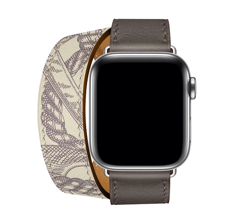 Коровья кожа двойной тур ремешок для Apple Watch 5 Группа 44 мм iwatch серии 5 4 3 2 1 Смарт 42 мм петля 38 мм Браслет замена 40 мм