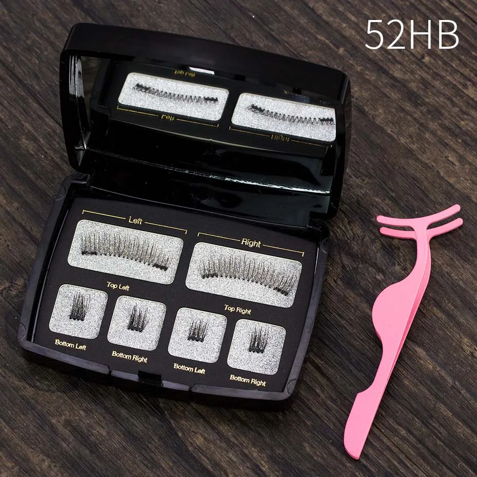 Magnetic Lashes, OCEAN PEARL 2 Magnet 3D Reusable False Eyelashes Magnetic Natural Long Cheap Box Eyelashes with Applicator