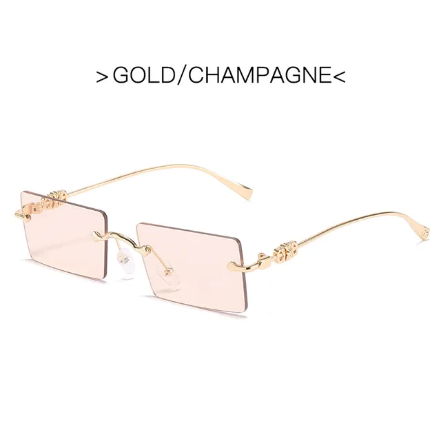 2021 Fashion Square Glasses Women Sunglasses Classic Vintage Metal Frame Eyeglasses Male Female Luxury Sun Glasses Uv400 Champange