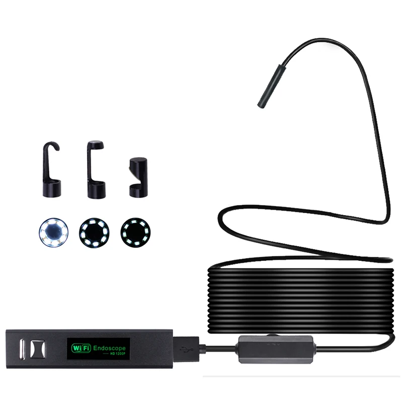

Endoscope Camera Wireless WiFi HD 1200P Mini Soft/Hard Cable Inspection Camera 8mm 8LED Borescope for IOS Android PC Endoscope
