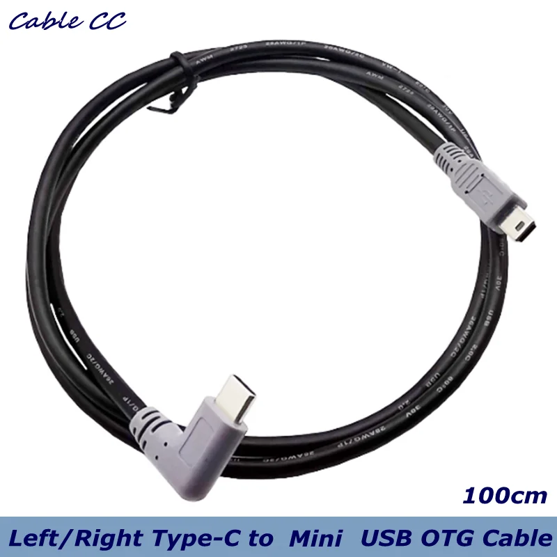 Мини USB мужчина к 3 1 Type c male с поворотом на 90 градусов преобразователь OTG адаптер