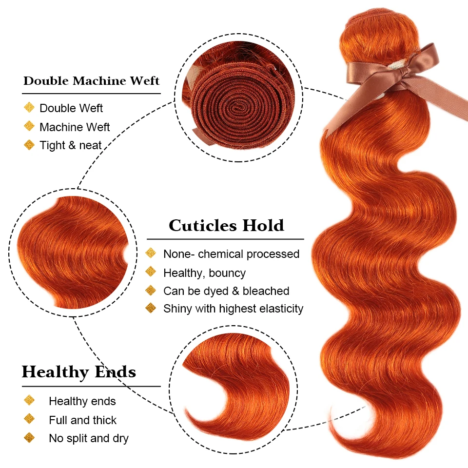 Joedir волосы бразильские объемные волнистые волосы пряди с закрытием натуральные кудрявые пучки волос с закрытием оранжевые красные пряди с закрытием