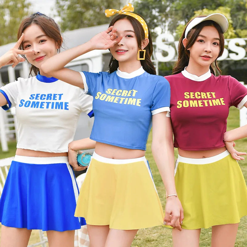 New Style Split Type Swimwear Slimming Boxer Skirt Conservative Small Bust Gathering Casual Sporty Swimsuit 056188 |