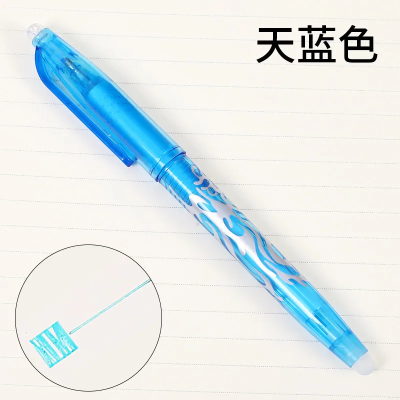 1pcs Orange Erasable Ballpoint Pen Refill Rod Washable Handle Ballpen Blue Black Ink School Office Writing Stationery - Цвет: 333