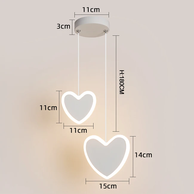Heart White Новое поступление, люстра, Современная подвесная светодиодная Люстра для прикроватной тумбы, столовой, бара, белого или черного цвета, светильники 90-260 в - Цвет корпуса: Heart White