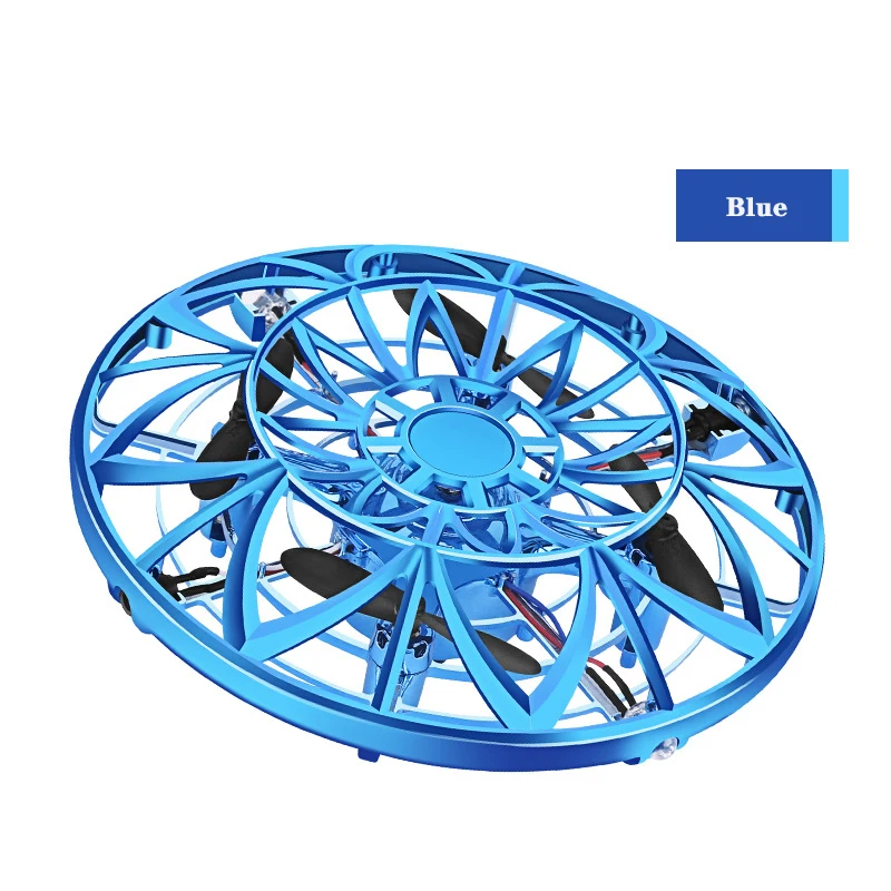 Lotus Shape Blue Игрушки для малышей, Индукционная летающая тарелка, четырехосевое Индукционное транспортное средство, подвесной БПЛА, ручной бросок, самолет, UVA мигающий светодиодный, игрушки НЛО - Цвет: Lotus Shape Blue