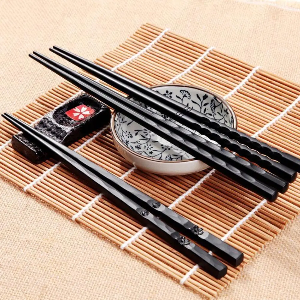 Reusable Chopsticks Alloy Household Dinnerware Cutlery Kitchen Food Sticks Tools 