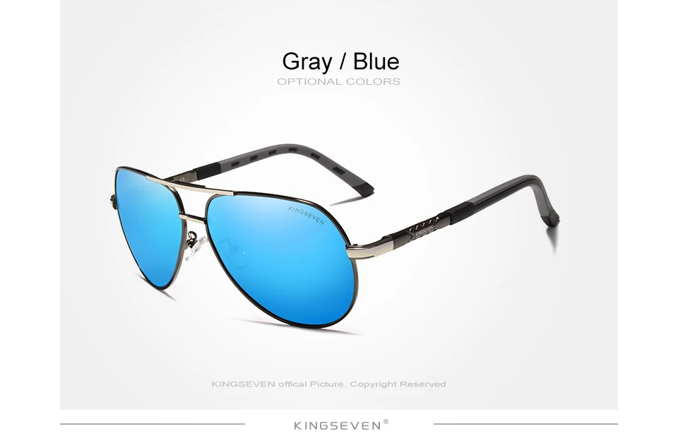 KINGSEVEN Brand Men's Aluminum Sunglasses Polarized UV400 Lens