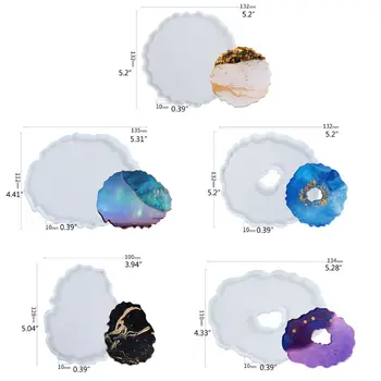 

11Pcs Irregular Round Wave Silicone Geode Coaster Resin Molds Resin Coaster Mold N58F