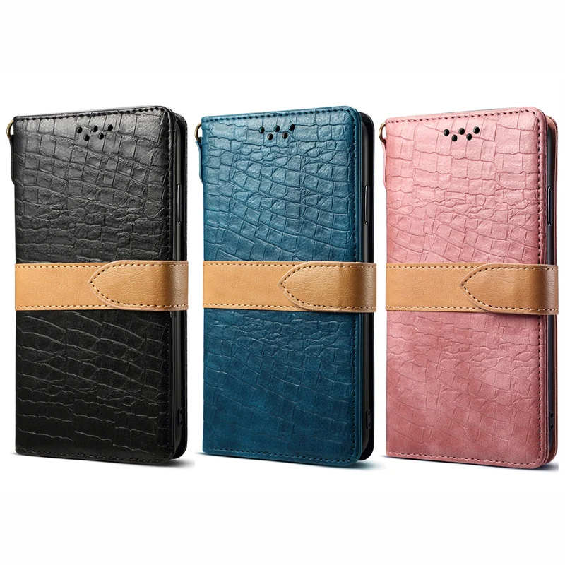Crocodile pattern PU leather flip wallet Fhx-11P for iPhone7 8Plus X XR XS MAX 11Pro mobile phone bag with multiple card slots