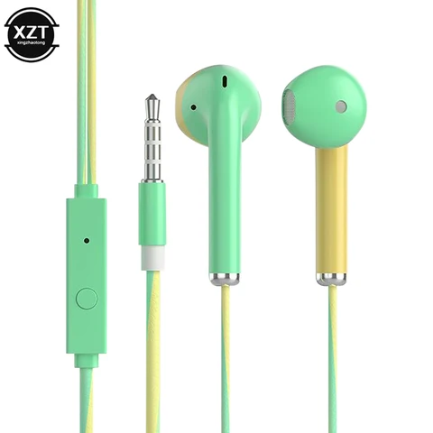 Stereo Earphone 3.5MM IN-Ear Headphone Running Music Game Earphone Noise Cancel For Mobile Phone PC PAD Laptop With Mic