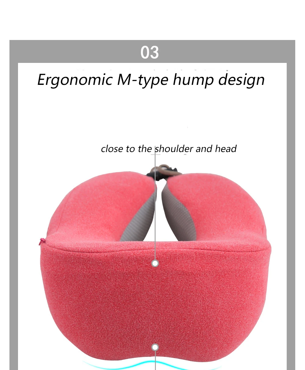 U-shaped Travel Neck Pillow Ice Silk Memory Cotton Office Nap Reduce Soreness Protection of The Cervical Spine Neckrest Pillow