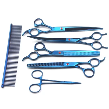 

NEW-Professional Pet Scissors Set with Case Bag Dog Cat Pets Grooming Cutting Scissors Shears Kit
